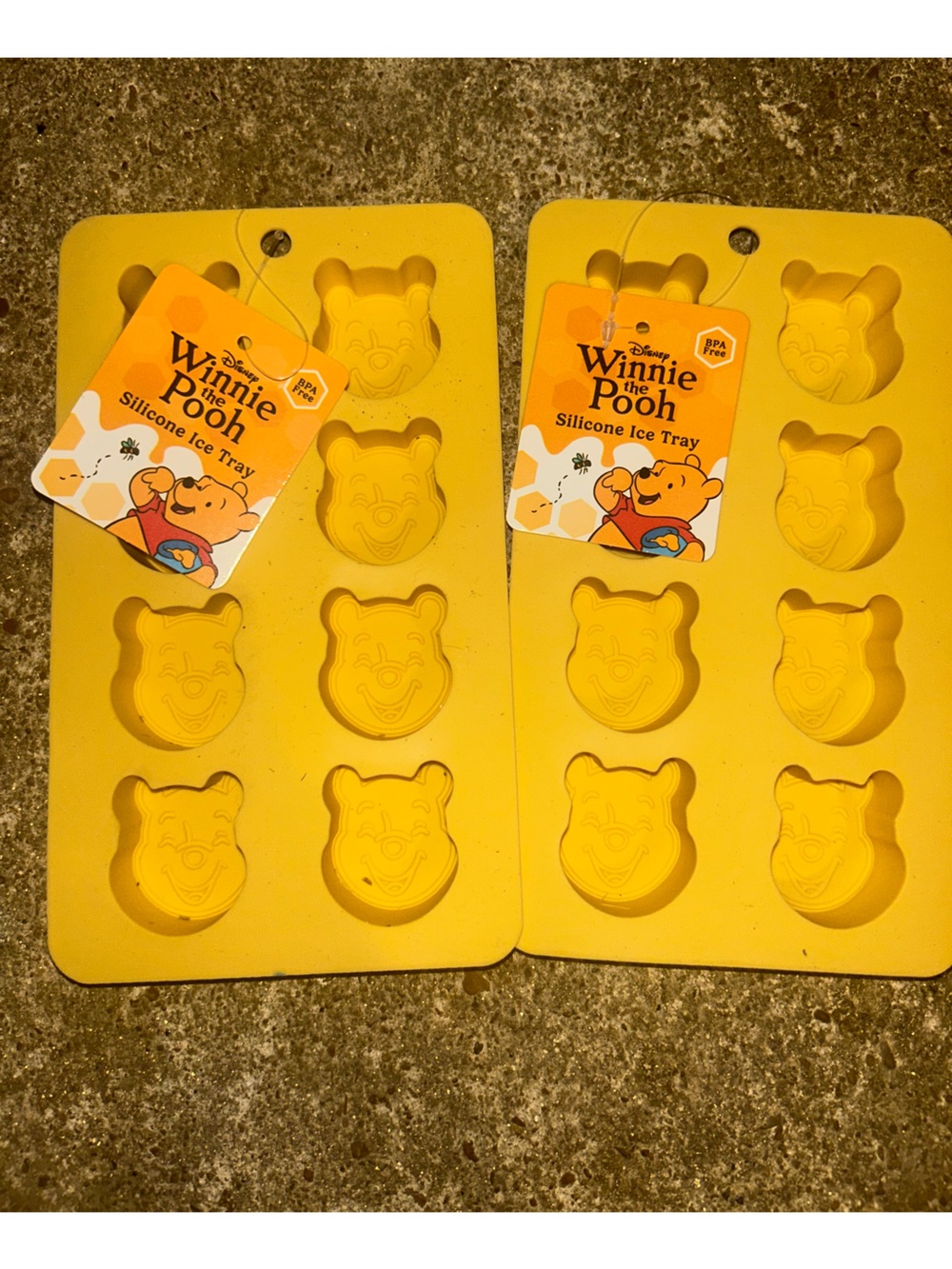 Disney Winnie the Pooh Yellow Silicone Mold Trays (Set of 2)